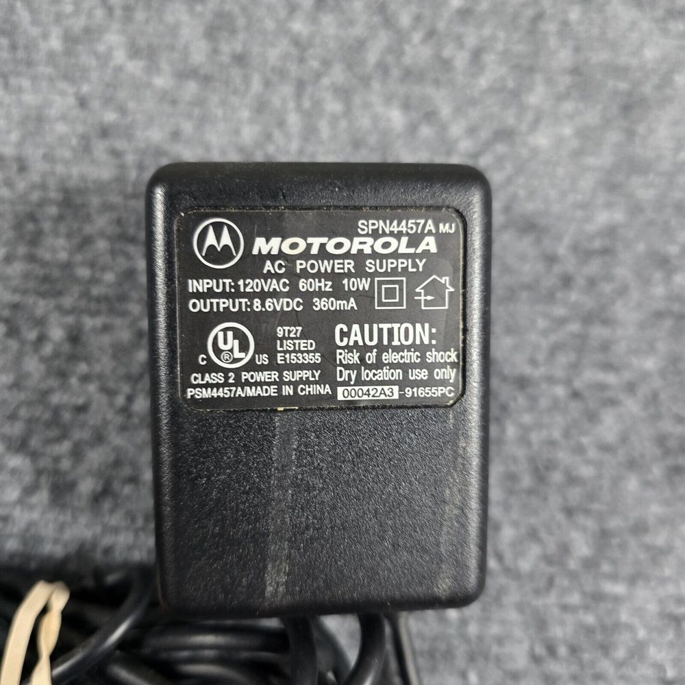 Motorola SPN4457A AC Power Supply 10W 8.6VDC 360mA Wall Adapter‎ Charger